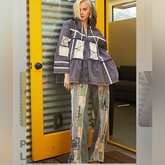 POL Utility Embellished Patchwork Pea Coat NWOT - Picture 2 of 9